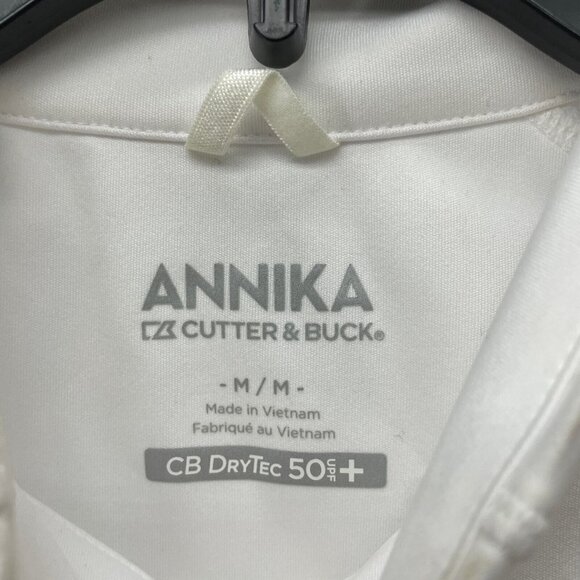 Cutter & Buck Annika Sweatshirt Women's M White Full Zip Mock Neck DryTec 50UPF+ - Picture 6 of 12
